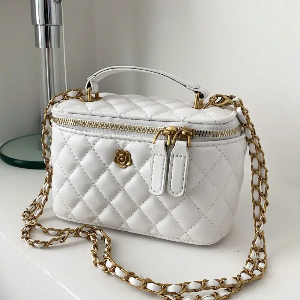 White Casual Women's Minimalist Shoulder & Crossbody Handbag